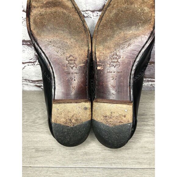 Santorini Black Leather BasketWeaves Woven Tassel Loafers Men’s Sz 9.5M US/43EU - Picture 7 of 16